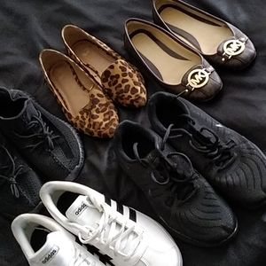A set of size 6 shoes and sneakers including Michael Kors, Nike, Adidas & Report